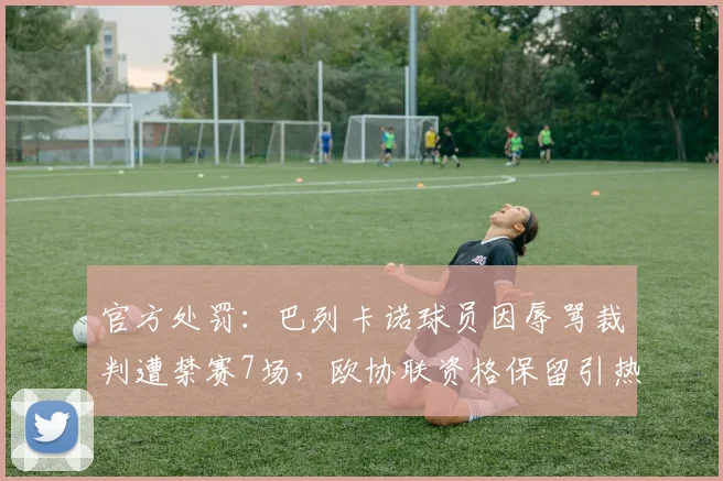 官方处罚：巴列卡诺球员因辱骂裁判遭禁赛7场，欧协联资格保留引热议